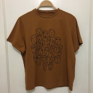 NWOT faces graphic tee